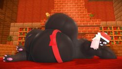1boy ass ass_focus balls christmas christmas_clothing christmas_outfit enderman femboy hbtheender hyper hyper_ass hyper_balls male male_only minecraft rosse_(stemingbunbun) solo_focus solo_male tagme voluptuous voluptuous_male