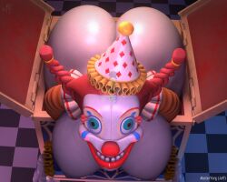 3d 3d_(artwork) animatronic animatronic_female animatronic_girl ass breasts_out clown clown_girl female female_only five_nights_at_freddy's five_nights_at_freddy's:_secret_of_the_mimic jackie_(fnaf) masteryorg0 robot robot_girl secret_of_the_mimic sfm