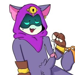 brawl_stars domestic_cat erection feline gay kit_(brawl_stars) male male_only penis precum richaron1nn solo