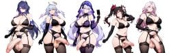 5futas acheron_(honkai:_star_rail) ai_generated arm_gloves average_breasts average_sized_penis balls big_balls black_swan_(honkai:_star_rail) bra breasts choker comparing comparison difference excessive_pubic_hair futa_only futanari garter_belt garter_straps honkai:_star_rail hoyoverse intersex jade_(honkai:_star_rail) lingerie looking_at_viewer maos medium_breasts mihoyo milf_futa panties panties_aside penis penis_size_difference petite precum pubic_hair robin_(honkai:_star_rail) size_difference skinny sparkle_(honkai:_star_rail) stockings thick_thighs veiny_penis wide_hips