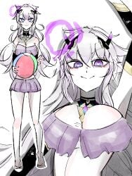 bikini ceril1girl halo horns huge_breasts ichikawa_ramunecharacter:cerilysm necklace virtual_youtuber vtuber