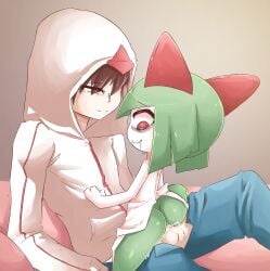 akatosh_el_shota_furro ass balls cum cum_in_pussy female hi_res human kirlia looking_pleasured male pokemon pokemon_(species) pussy pussy_juice saliva size_difference