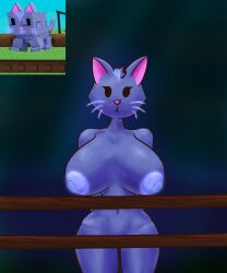 1girls anthro areolae big_breast breasts female grow_a_garden kiriux moon_cat_(grow_a_garden) nipples reference_image roblox roblox_game self_upload solo stomach tagme thighs