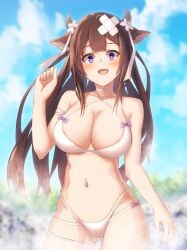 1girls areola_slip areolae areolae_slip azur_lane bare_arms bare_belly bare_chest bare_hands bare_hips bare_legs bare_midriff bare_navel bare_shoulders bare_skin bare_thighs belly belly_button blue_background blue_sky blush blush_face blushing_at_viewer blushing_female breasts brown_eyebrows brown_hair brown_hair_female busty busty_female busty_girl cleavage clouds collarbone curvaceous curvaceous_body curvaceous_female curvaceous_figure curvaceous_hips curvy curvy_body curvy_female curvy_figure curvy_hips day daylight daytime elbows exposed_arms exposed_belly exposed_chest exposed_hips exposed_legs exposed_midriff exposed_navel exposed_shoulders exposed_skin exposed_thighs female female_focus female_only fingers hair_between_eyes half_naked half_nude high_resolution highres horn horns kashino_(azur_lane) large_breasts lean_figure long_hair looking_at_viewer looking_down looking_down_at_viewer midriff naked naked_female naked_woman narrow_waist navel nude nude_female nudity open_mouth open_mouth_smile outdoor outdoor_nudity outdoors outside parted_lips purple_eyes purple_eyes_female semi_nude shirai_yu shoulders sky slender_body slender_waist slim_waist smile smiley_face smiling smiling_at_viewer solo standing thighs tongue upper_body