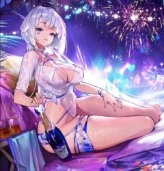 2d alchemy_stars animated azure_(alchemy_stars) big_breasts bouncing_breasts breasts jiggle jiggling_breasts short_playtime slideshow tagme video white_hair