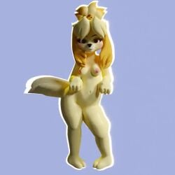 1girls 3d 3d_(artwork) 3d_model animal_crossing animal_crossing_new_leaf animated anthro canine dog doubutsu_no_mori highwizard isabelle_(animal_crossing) isabelle_(highwizard) light_blue_background marrubi_(artist) nintendo no_sound puppy shorter_than_10_seconds simple_background smaller_female tagme valentine's_day video