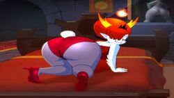 1girls aeondud all_fours animated ass ass_shake bed bedroom big_ass breasts bubble_butt bunnysuit dat_ass demon demon_girl disney fangs fat_ass female female_only hair_over_one_eye heels hekapoo horns huge_ass indoors jiggle jiggling_ass large_ass looking_at_viewer looking_back mp4 no_sound painting red_hair shoes star_vs_the_forces_of_evil tagme thick_ass twerking video white_skin