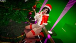 3d areolae big_breasts bioshock bioshock_infinite black_hair blue_eyes breasts burial_at_sea busty christmas christmas_outfit christmas_tree elizabeth_comstock female female_focus female_only hourglass_figure makeup nic_otine nipples pubes pubic_hair pussy revealing_clothes skimpy skimpy_clothes tagme vagina wide_hips