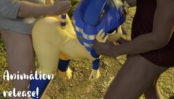 1girls 2boys 3d 3d_(artwork) 3d_artwork 3d_model animal_crossing ankha ankha_(animal_crossing) ankha_(zy0n7) anthro dark-skinned_male doubutsu_no_mori fellatio from_behind from_behind_position light-skinned_male marrubi_(artist) nairu_(doubutsu_no_mori) nintendo zy0n7