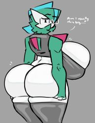 aria_(shewiff) big_breasts breasts_bigger_than_head bubble_butt gardevoir glasses huge_ass huge_breasts humanoid looking_back male_with_breasts massive_breasts mob_face pokémon_(species) pokemon pokemon_(species) shewiff tagme