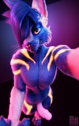 3d bare felid feline fur girly hi_res legacy_(freschrenders) lynx male mammal nude picti piercing ring tagme