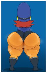 1girls ass big_ass big_butt boots breadwinners bubble_butt clothing dat_ass dumptruck_ass fat_ass female female_only huge_ass large_ass orange_skin police police_uniform policewoman rambamboo rear_view shortstack sideass solo sweat thick_ass thick_thighs thunder_thighs trenchgazer wide_hips