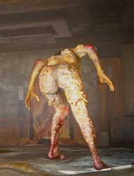 3d ass backboob big_ass brown_hair clicker cordyceps detailed_background female female_only fungus hair infected monster monster_girl naughty_dog nightmare_waifu nude pubes screencap solo sony_interactive_entertainment the_last_of_us the_last_of_us_2