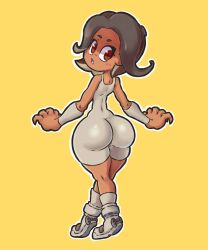 1girls 2023 5_fingers agent_8_(side_order) agent_8_(splatoon) amber_eyes big_ass bodysuit brown_hair cephalopod cephalopod_humanoid cute dark-skinned_female dark_skin female looking_at_viewer looking_back lotikmac nintendo octoling octoling_girl pointy_ears splatoon splatoon_(series) splatoon_2 splatoon_3 splatoon_3:_side_order tagme thick_thighs unnamed_octoling