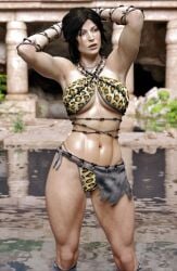 3d abs armpits athletic athletic_female biceps bra bracelet brown_eyes brown_hair busty female female_focus female_only hourglass_figure lara_croft lara_croft_(survivor) loincloth mr._k muscles muscular muscular_female navel panties ponytail pose posing solo solo_female tagme tomb_raider tomb_raider_(survivor) tribal tribal_clothing wide_hips