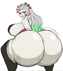 1girls ass back_view big_ass big_breasts big_butt breasts bubble_ass bubble_butt daki_(kimetsu_no_yaiba) demon_slayer fat_ass fat_butt female huge_ass huge_butt jiggling_ass jiggling_butt kimetsu_no_yaiba momiji_(artist) multicolored_hair thick_ass thick_thighs twerk twerking white_hair