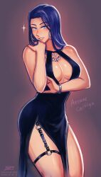 arcane_caitlyn black_hair caitlyn_kiramman dress iahfy league_of_legends tagme