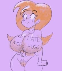 1girls 2023 4_fingers benthelooney big_ass big_breasts black_eyes bottomless bottomless_female cute female freckles hyper_breasts marigold_(benthelooney) orange_hair original original_character pubic_hair t-shirt tagme white_t-shirt wholesome