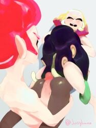 1boy 2018 2girls ass big_ass big_penis closed_eyes erection faceless faceless_character faceless_female faceless_male femsub hot_dogging huge_cock inkling inkling_boy jussyjurry light-skinned_male light_skin male/female maledom marina_(splatoon) nintendo nude nude_female nude_male oral oral_sex pale-skinned_female pale_skin pearl_(splatoon) penis splatoon splatoon_(series) splatoon_2 threesome