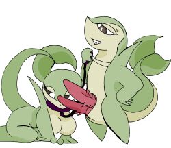 anthro breasts cocky collar diphallia diphallism female leash leashed male metateen multi_penis nintendo penis pokemon pokemon_(species) snake_penis snivy