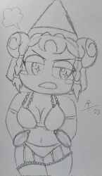 4n0nr4nd0m angry annoyed bra braided_hair breasts chibi cleavage electronic_arts embarrassed gloves hand_drawn lingerie mad mysims mysims_kingdom panties pantsless partially_clothed pencil_(artwork) princess princess_butter shortstack stockings thick_thighs tsundere underwear underwear_only video_games