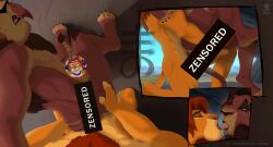 anal animated anthro black_hair black_hair_bottom censor_bar censored disney domination duo felid furry gay kissing kovu light_hair_on_dark_hair lion male male/male male_only mammal pantherine red_hair red_hair_on_black_hair red_hair_top simba the_lion_king tongue zenthetiger