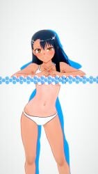 1girls 3d bikini black_hair breasts brown_eyes clothed clothing cricgck earrings female female_focus female_only hayase_nagatoro hi_res highres long_hair looking_at_viewer navel please_don't_bully_me,_nagatoro pose revealing_clothes simple_background small_breasts smile solo tan tan-skinned_female tan_body tan_skin tanline tanned tanned_female white_background