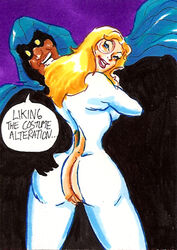 1boy 1girls ass blonde_hair blue_eyes bodysuit cloak_(marvel) cloak_and_dagger dagger_(marvel) dark-skinned_male dark_skin dat_ass female interracial joe_gravel male marvel marvel_comics pussy superhero superheroine tandy_bowen ty_johnson