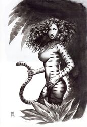 1girls 2010 avengers female_only gene_espy greer_nelson marvel monochrome solo tagme tigra