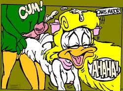 blonde_hair canis_major cum cum_on_hair duck furry loon nude plucky_duck shirley_the_loon soft_feathers spiderman_jr tiny_toon_adventures