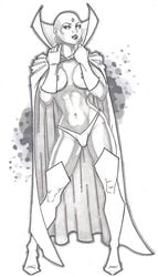 avengers breasts clothing female female_only front_view marvel monochrome moondragon solo standing tagme