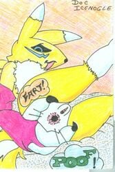 anthro anus back_view color digimon doc_icenogle fart female female_only fur furry nude renamon tagme vulva what