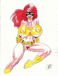 1girls all-star_batman_and_robin barbara_gordon batgirl batman_(series) dc_comics female female_only hairy_pussy huge_breasts human pubes pubic_hair pussy_hair rob_durham solo