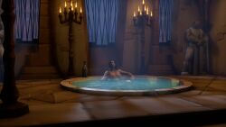 1girls 3d bath big_breasts black_hair blizzard_entertainment human human_(world_of_warcraft) justicaralb light-skinned_female light_skin lorena_cantoclaro original_character solo warcraft world_of_warcraft