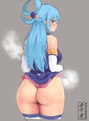 aqua_(konosuba) ass blue_hair female female_only kono_subarashii_sekai_ni_shukufuku_wo! solo yotahen