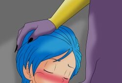 1boy 1girls 2022 absurd_res anthro anthro_on_human beerus blue_hair blush bulma_briefs cheek_bulge closed_eyes dragon_ball dragon_ball_super fellatio female furry hand_on_head holding_penis implied_fellatio implied_oral male nipples nude oral setthh98 short_hair straight