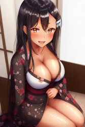 1girls ai_generated big_breasts black_hair blush breasts brown_eyes clothed clothing curvy dress female female_focus female_only hayase_nagatoro hi_res highres long_hair looking_at_viewer nai_diffusion navel pixiz-sama please_don't_bully_me,_nagatoro revealing_clothes simple_background smile solo stable_diffusion tan tan-skinned_female tan_body tan_skin tanned tanned_female wide_hips