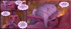 1boy 1girls 3d animated animated blizzard_entertainment blowjob comic deepthroat dialogue fellatio jesana_moonfall night_elf purple_skin rexxcraft warcraft white_hair world_of_warcraft