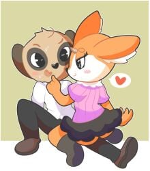 1boy 1girls aggressive_retsuko aggretsuko anthro ass chief_komiya flirting furry sanrio smooth_fur straight tagme teasing tsunoda tsunoda_(aggretsuko)