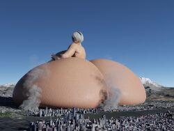 1girls 3d ass_bigger_than_body ass_bigger_than_city ass_bigger_than_torso blindfold blue_sky butt_crush city colossal_ass crush destruction female giant_ass giantess gigantic_ass hyper_ass massive_ass nier nier:_automata polakpeasant sky yorha_2b