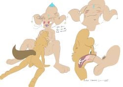 absurd_res anthro ass balls biting_lip blush bodily_fluids closed_eyes cum cum_in_mouth cum_inside cumshot deepthroat dialogue drinking drinking_cum duo ejaculation face_fucking fellatio genital_fluids genitals hi_res irrumatio jest lagomorph leporid male male/male mammal open_mouth oral oral_penetration penetration penile penis piercing pubes rabbit rear_view rodent sciurid sex size_difference spread_legs spreading sweat tree_squirrel twee twerpishimp