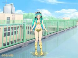 bikini green_hair have_to_pee japanese_text lum omorashi panties pantyshot pee_stain peeing peeing_self stained_panties standing_in_urine tyao urinating_female urination urine urine_on_ground urine_pool urine_puddle urusei_yatsura wetting wetting_self