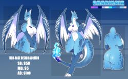 anthro blue_body charizard dragonair large_breasts mega_charizard mega_charizard_x mega_evolution nazaki-cain nintendo nude pokémon_(species) pokemon pokemon_(species) thick_thighs