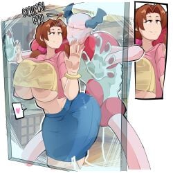 1boy 1girls 2d 2d_(artwork) 5_fingers against_glass ass ass_in_dress big_ass big_breasts big_butt big_nipples breasts breasts_on_glass brown_eyes brown_hair bubble_ass bubble_butt butt cleavage comicomryu curvaceous curvy curvy_body curvy_female curvy_figure dat_ass delia_ketchum_(pokemon) fanart fat_ass female female_focus female_only game_freak high_resolution huge_ass huge_breasts huge_butt large_ass large_breasts light-skinned_female light_skin male_pokemon/female_human mature mature_female milf mr._mime nintendo nipples pokemon pokemon_(anime) pokemon_(species) pokemon_on_female pokemon_penetrating pokephilia ryumxr skirt thick thick_ass thick_hips thick_legs thick_thighs thighs very_high_resolution voluptuous voluptuous_female wide_hips