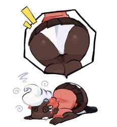ass ass_focus battle_for_dream_island bfb big_ass butt_focus cake_(bfdi) color colored dark_skin dizzy femboy humanized kint laying_down male object_shows panties pleated_skirt rear_view short_skirt solo spiral_eyes top-down_bottom-up tpot underwear upskirt white_background wide_hips