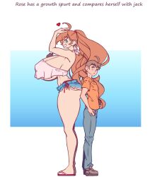 1boy 1girls 2022 amazon ass big_ass breasts brother_complex color female heart huge_breasts jack_knight_(n647) male n647 nipple_bulge request rose-ified rose_drake_(n647) shorts size_comparison size_difference text thick_thighs