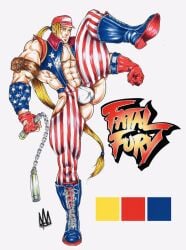 bara big_bulge bulge color_palette english_text fatal_fury huge_bulge kicking king_of_fighters male male_only muscles muscular muscular_male posing rodrigolandave8 sketch snk tagme terry_bogard video_games