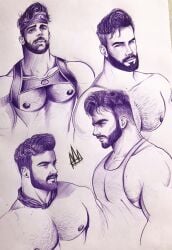 dane_de_bruin headshot instagram_model male male_only muscles muscular muscular_male real_person rodrigolandave8 sketch uncolored