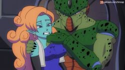 animated cell_(dragon_ball) dragon_ball female hinca-p imperfect_cell long_ears monster monster_rape rape red_hair striped zangya