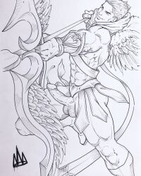 black_and_white boner erect_penis erection hard_on heartbreakers_series heartseeker_varus league_of_legends male male_only muscles muscular muscular_male precum precum_drip rodrigolandave8 sketch uncolored varus veiny_penis